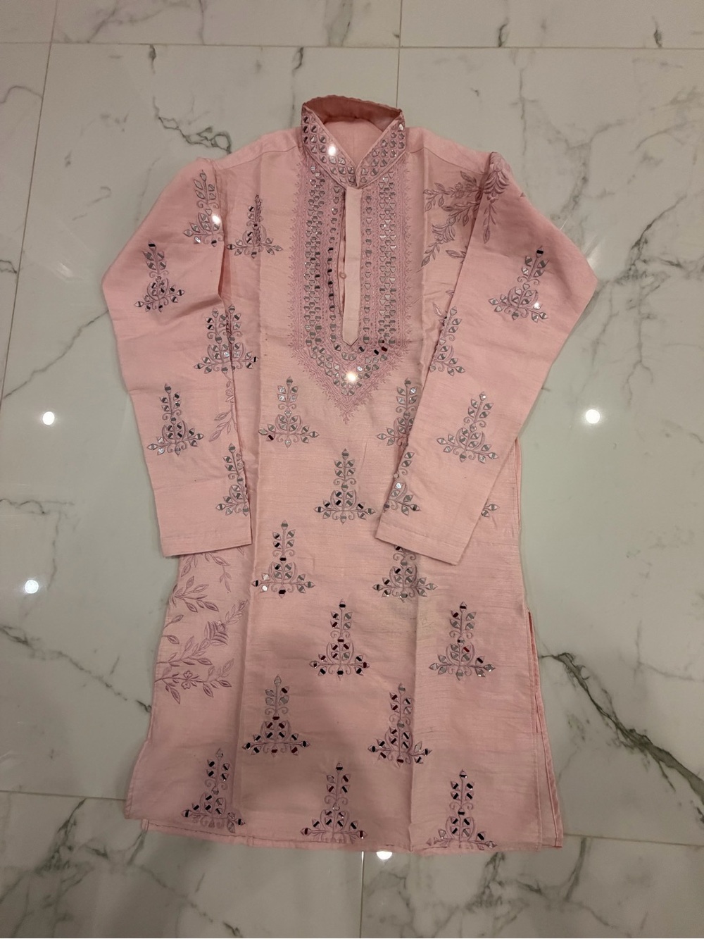 Embellished Light Pink Kurta Tunic